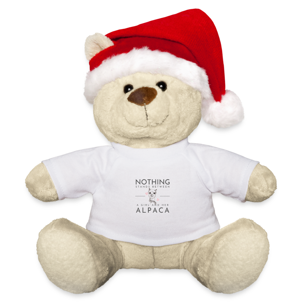 Kerstteddybeer met Alpaca - wit